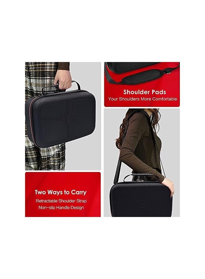 PROMASS Carrying Storage Case for Nintendo Switch/For Switch OLED Model,Portable Travel All Protective Hard Messenger Bag Soft Lining 18Games for Switch Console Pro Controller Accessories Black - Image 5