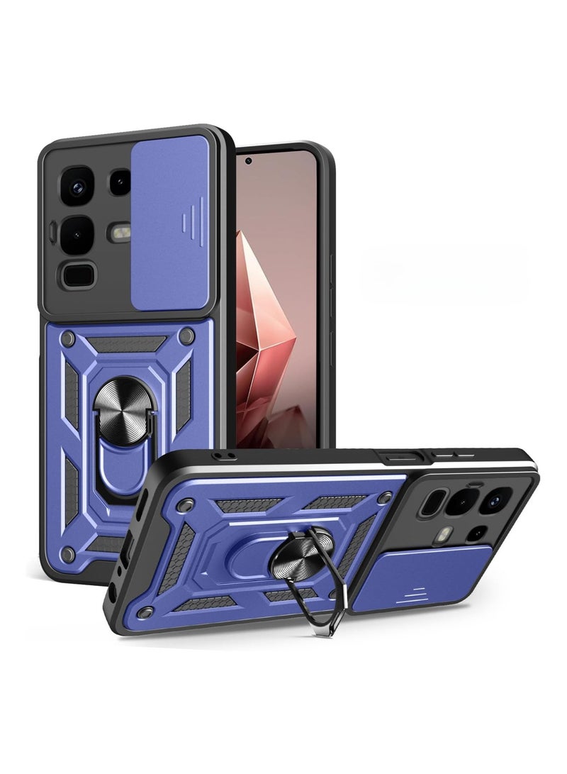 عام غطاء متوافق مع Infinix Note 50X 5G - مزود بغطاء منزلق للكاميرا - مقاوم شديد للصدمات - مع حلقة تركيب مغناطيسية