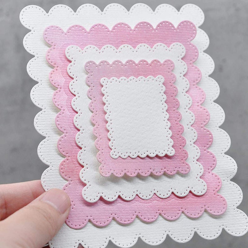 Rectangle Metal Die Cutting Die with Curves All Around (Pack of 5 Dies) - Image 1