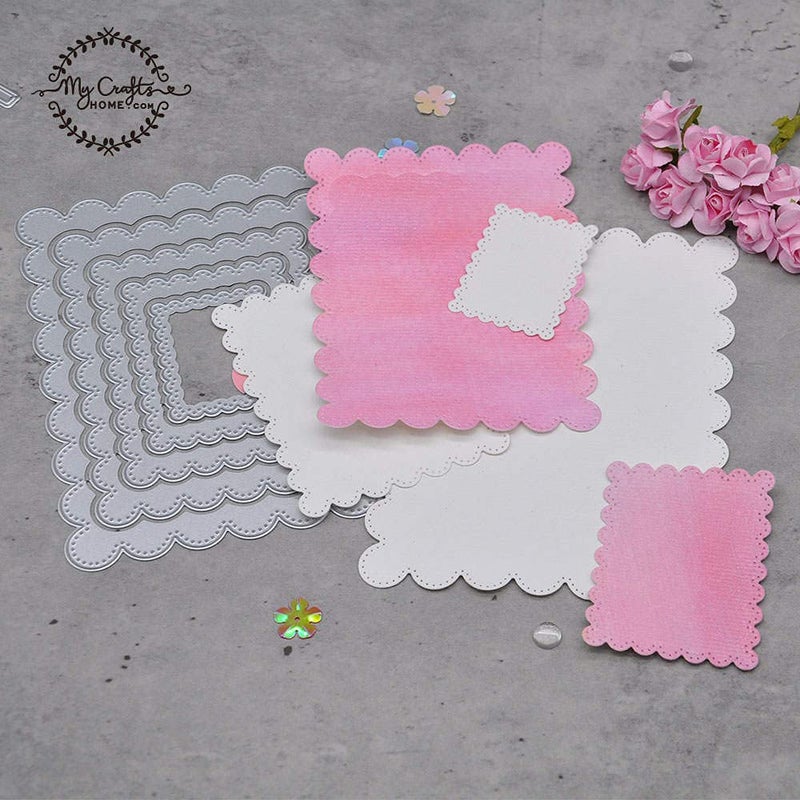 Rectangle Metal Die Cutting Die with Curves All Around (Pack of 5 Dies) - Image 2