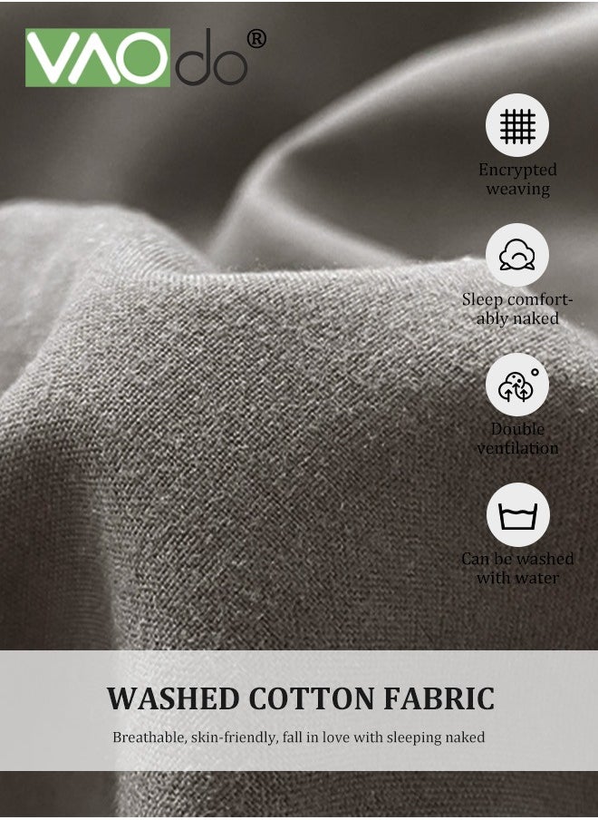 VAOdo 4PCS Queen Size Comforter Sets All-season Comforter Bedding Set Double sided and double color Bedding Sets Comfortable Breathable Washed Cotton Machine Washable Duvet Cover 200*230 CM  - Image 5