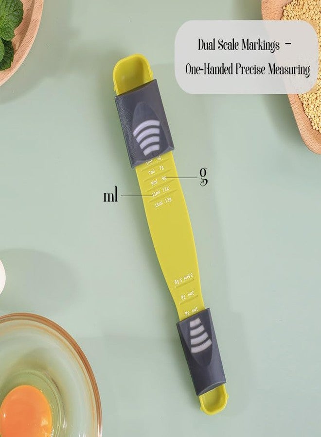 MIXNEX Adjustable Measuring Spoon with Grams and ML Scale - Kitchen Measuring Tool for Salt, Sugar, Milk Powder, Spices - BPA-Free, Multi-Level Slide Design, Easy to Use & Clean - Image 3