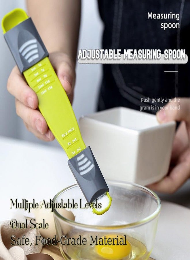 MIXNEX Adjustable Measuring Spoon with Grams and ML Scale - Kitchen Measuring Tool for Salt, Sugar, Milk Powder, Spices - BPA-Free, Multi-Level Slide Design, Easy to Use & Clean - Image 4