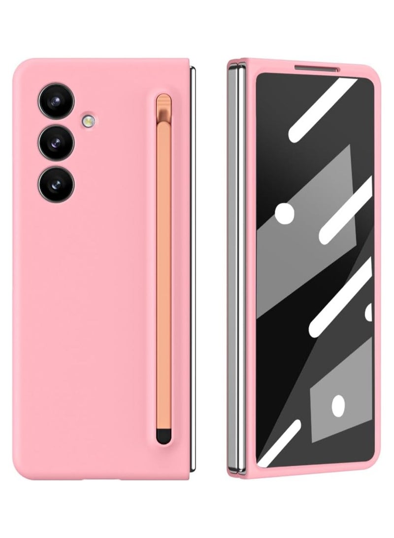 عام Compatible Samsung Galaxy Z Fold 7 2025 Phone Case with Pen Built-in Glass Screen Protector PC Ultra Thin Shockproof Full Coverage Bumper Case Samsung Galaxy Z Fold 7 Protective Cases - Image 1