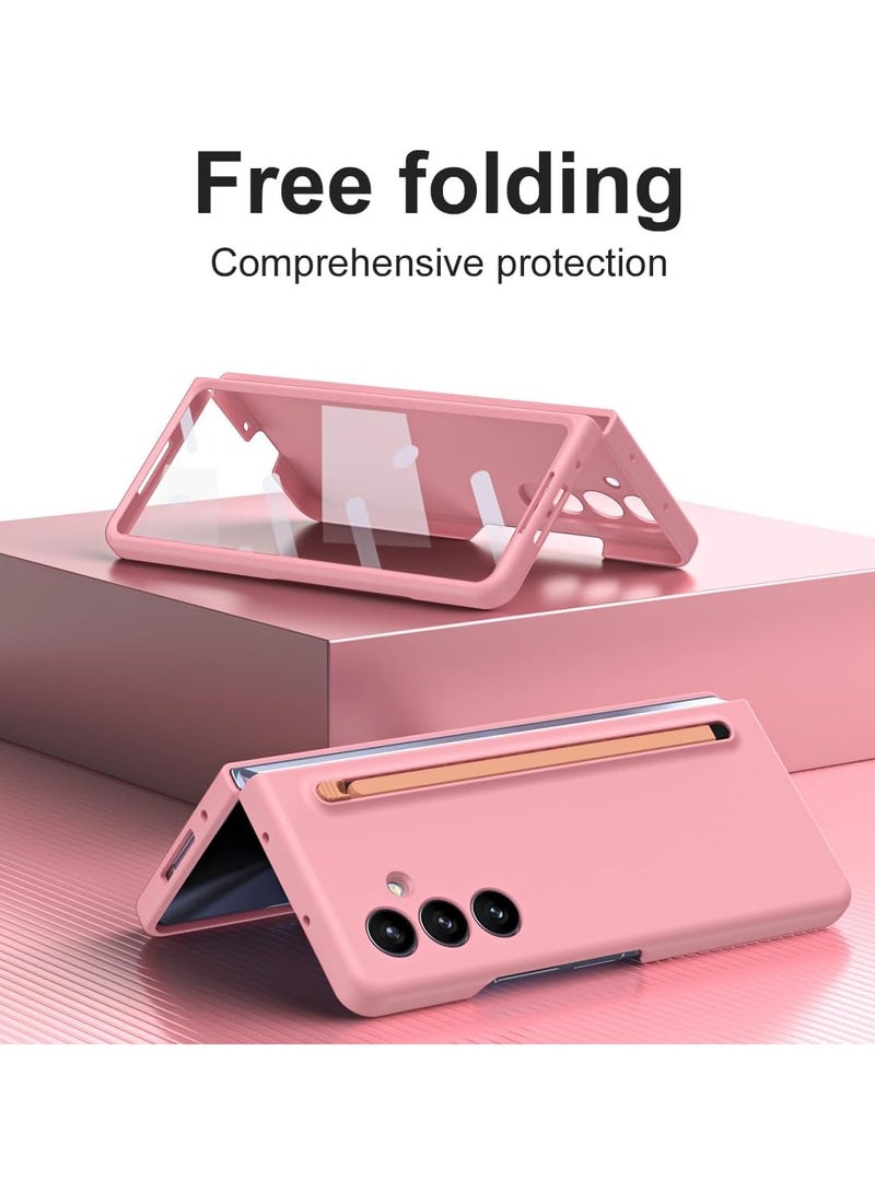 عام Compatible Samsung Galaxy Z Fold 7 2025 Phone Case with Pen Built-in Glass Screen Protector PC Ultra Thin Shockproof Full Coverage Bumper Case Samsung Galaxy Z Fold 7 Protective Cases - Image 4