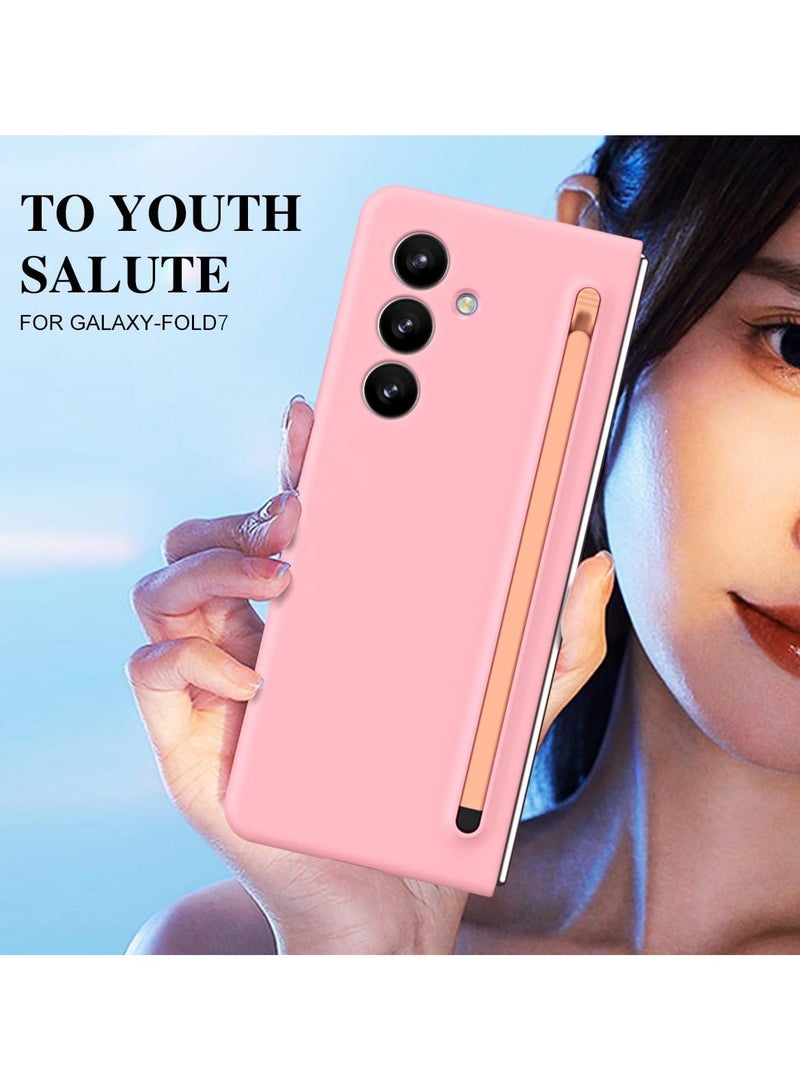 عام Compatible Samsung Galaxy Z Fold 7 2025 Phone Case with Pen Built-in Glass Screen Protector PC Ultra Thin Shockproof Full Coverage Bumper Case Samsung Galaxy Z Fold 7 Protective Cases - Image 2
