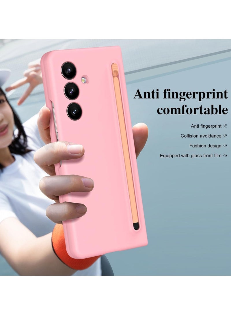 عام Compatible Samsung Galaxy Z Fold 7 2025 Phone Case with Pen Built-in Glass Screen Protector PC Ultra Thin Shockproof Full Coverage Bumper Case Samsung Galaxy Z Fold 7 Protective Cases - Image 3