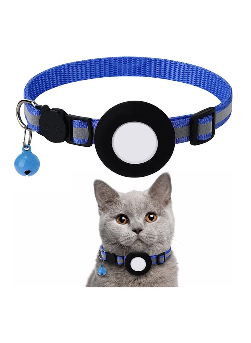 Generic Cat Collar for Airtag Reflective Cat Collar with Bell and Safety Buckle, with Waterproof Holder Compatible with Adjustable 22-35cm  - Image 1