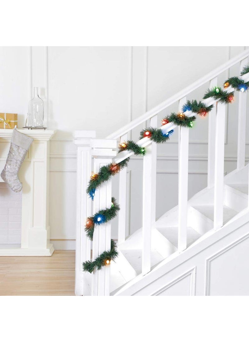 LB L B Thick 10 Pcs Artificial Hanging Green String Garland for Christmas Decorations Green  - Image 3