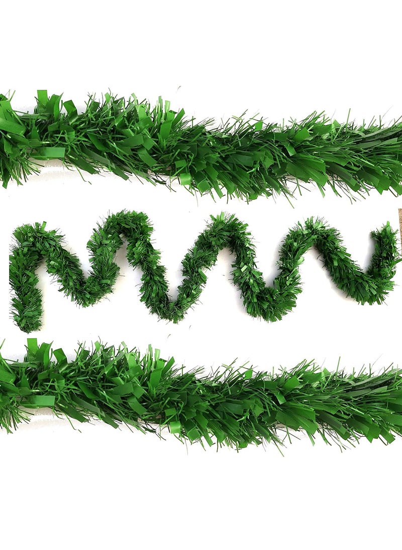 LB L B Thick 10 Pcs Artificial Hanging Green String Garland for Christmas Decorations Green  - Image 2