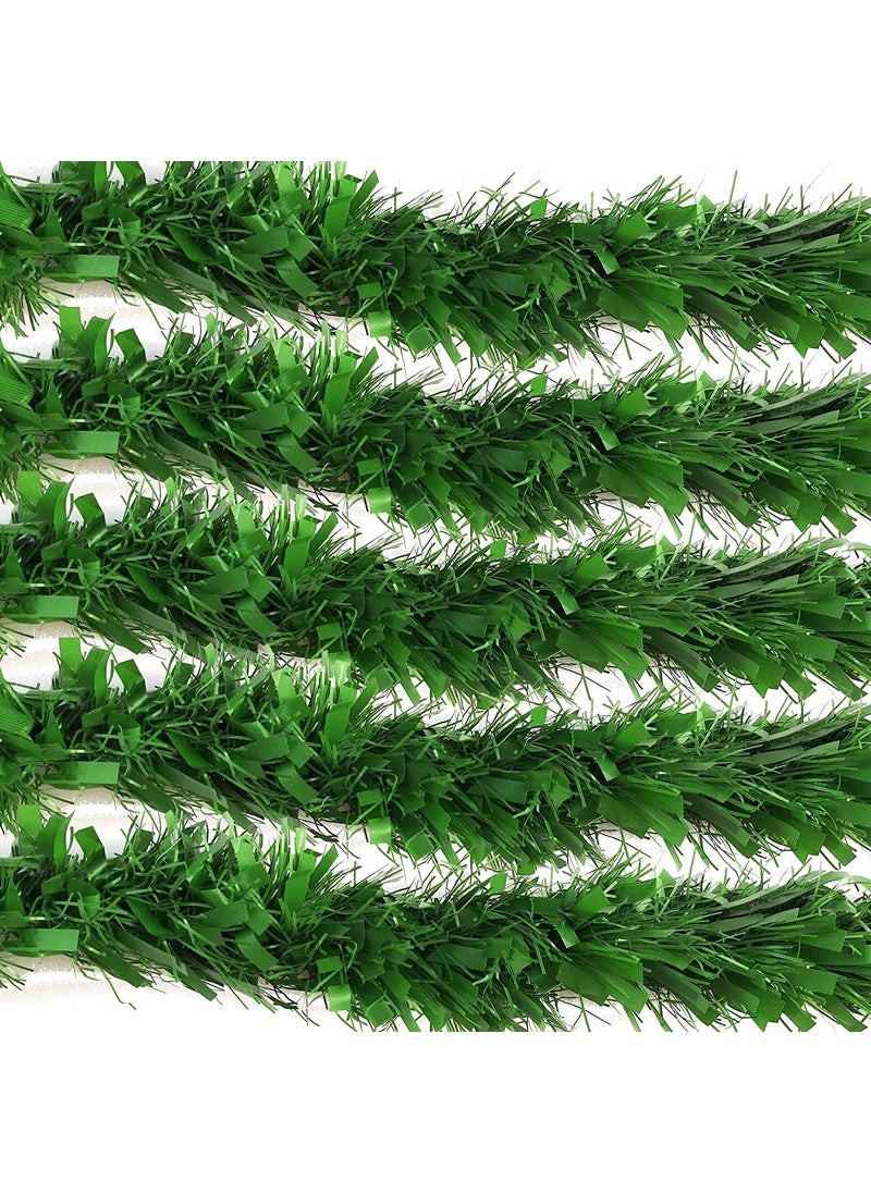 LB L B Thick 10 Pcs Artificial Hanging Green String Garland for Christmas Decorations Green  - Image 1