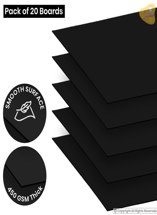 Lakeer A4 Black Color Paper Board Card Board HardBoard - 450 GSM, Pack of 20 Pcs| for Scrapbooking, Art, Craft, Poster, DIY, Etc. - Image 3