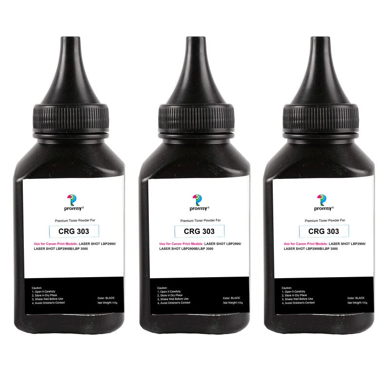 proffisy 3 Pack 303 Toner Powder CRG 303 Cartridge Powder Compatible with Canon LBP 2900, LBP 2900B, LBP 3000-100g Per Bottle - Image 5