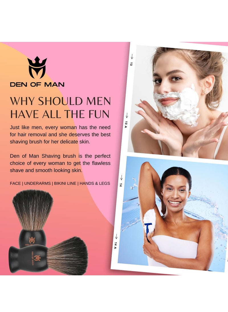 DEN OF MAN - Jumbo 27mm Knot Premium Cruelty Free Imitation Badger Hair Shaving Brush Soft & Ultra Absorbent Bristles For Smooth Shave Real Rosewood Handle - Image 1