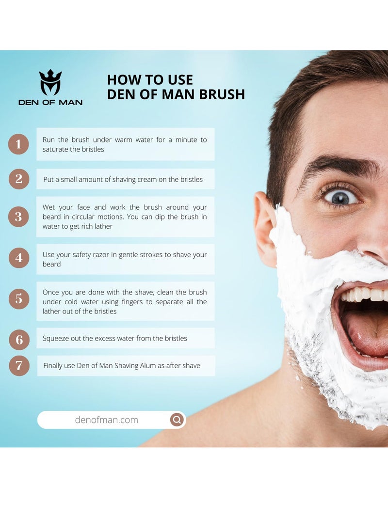 DEN OF MAN - Jumbo 27mm Knot Premium Cruelty Free Imitation Badger Hair Shaving Brush Soft & Ultra Absorbent Bristles For Smooth Shave Real Rosewood Handle - Image 1
