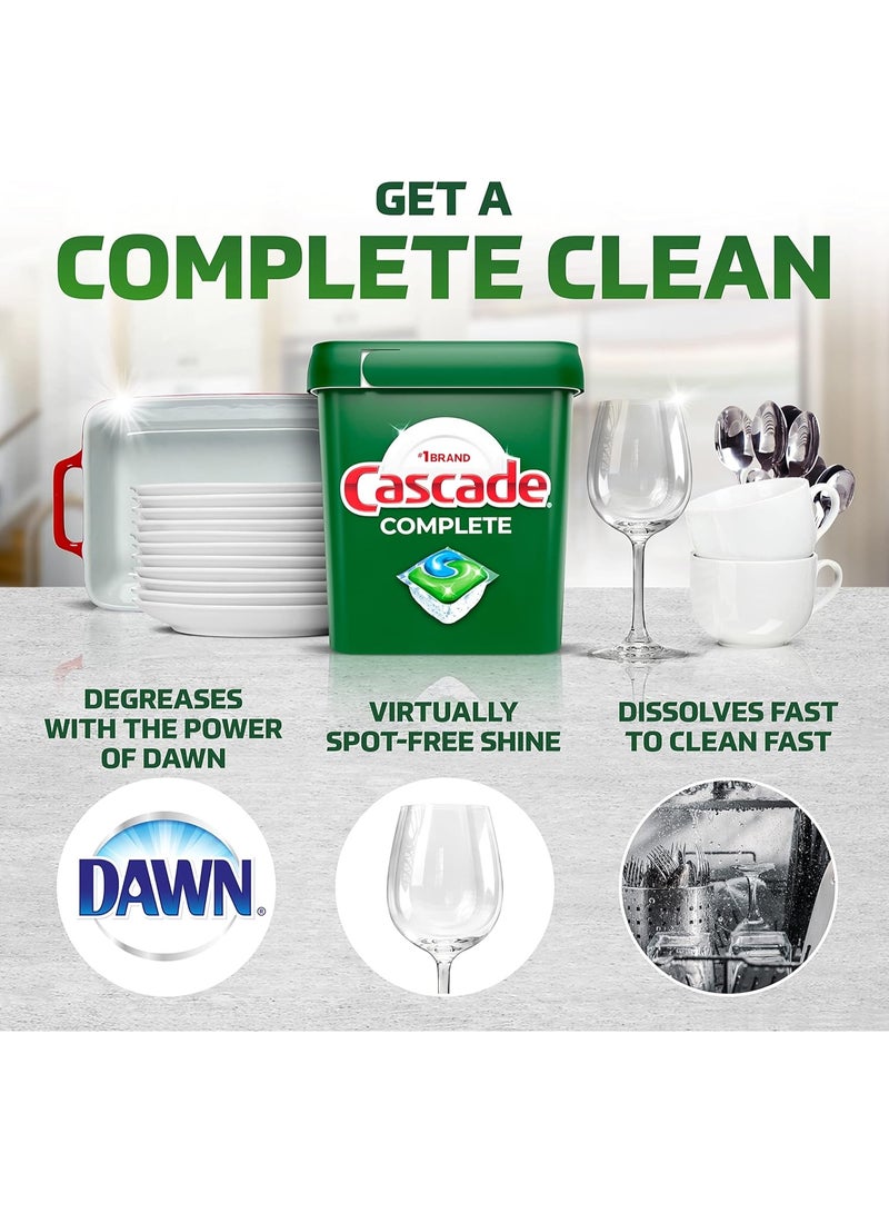 Cascade كبسولات غسالة الصحون Cascade Complete - عبوات برائحة منعشة، منظف غسالة الصحون، صابون غسالة الصحون، كبسولات المنظف، 78 عدداً - Image 3