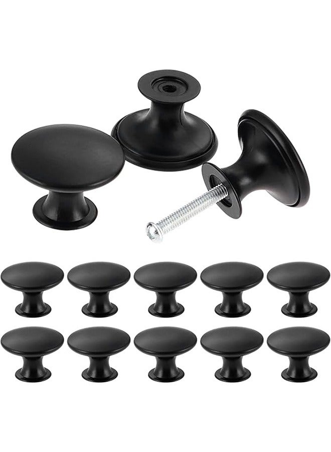 Beauenty 12-piece Vintage Black Cupboard Knobs, 30mm Chic Drawer Knobs Antique Kitchen Cabinet Handles Round Furniture Door Knobs with 12 Screws for Cabinet Drawer Kitchen Bathroom Cupboard Home Office Furniture - Image 2