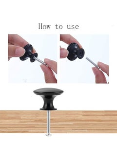 Beauenty 12-piece Vintage Black Cupboard Knobs, 30mm Chic Drawer Knobs Antique Kitchen Cabinet Handles Round Furniture Door Knobs with 12 Screws for Cabinet Drawer Kitchen Bathroom Cupboard Home Office Furniture  - Image 3
