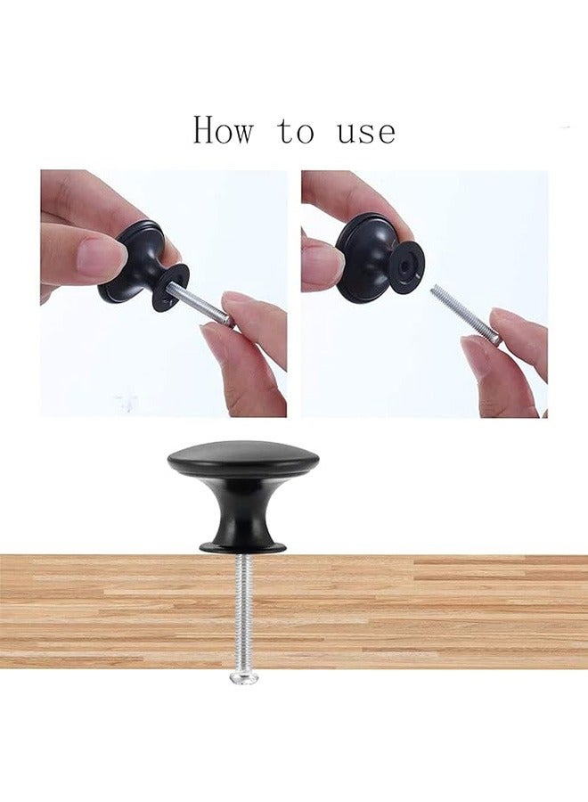 Beauenty 12-piece Vintage Black Cupboard Knobs, 30mm Chic Drawer Knobs Antique Kitchen Cabinet Handles Round Furniture Door Knobs with 12 Screws for Cabinet Drawer Kitchen Bathroom Cupboard Home Office Furniture - Image 3