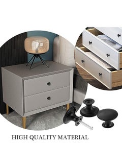Beauenty 12-piece Vintage Black Cupboard Knobs, 30mm Chic Drawer Knobs Antique Kitchen Cabinet Handles Round Furniture Door Knobs with 12 Screws for Cabinet Drawer Kitchen Bathroom Cupboard Home Office Furniture  - Image 5