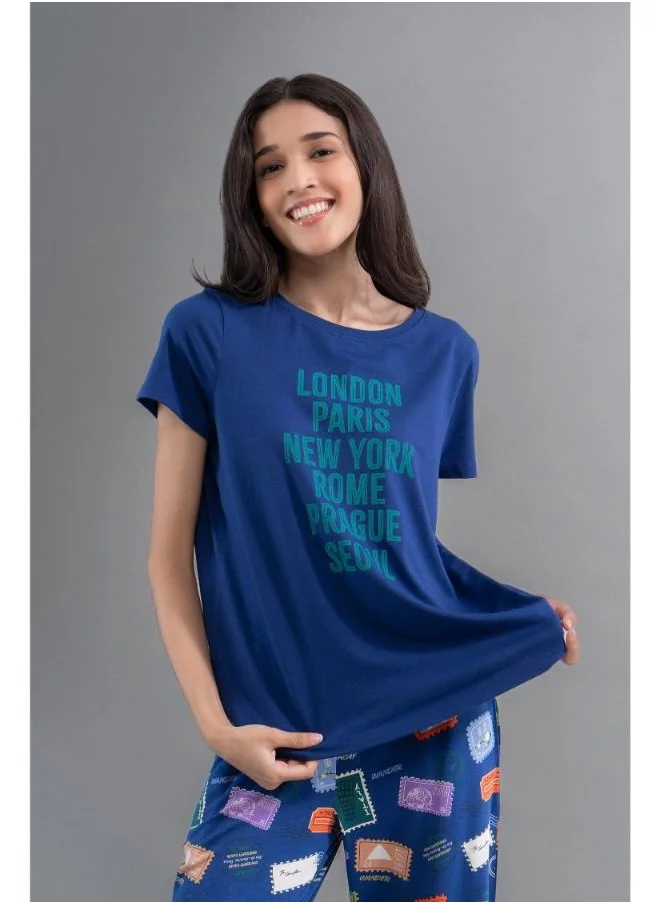 NeceSera Wanderlust Solid Modal Round Neck Top