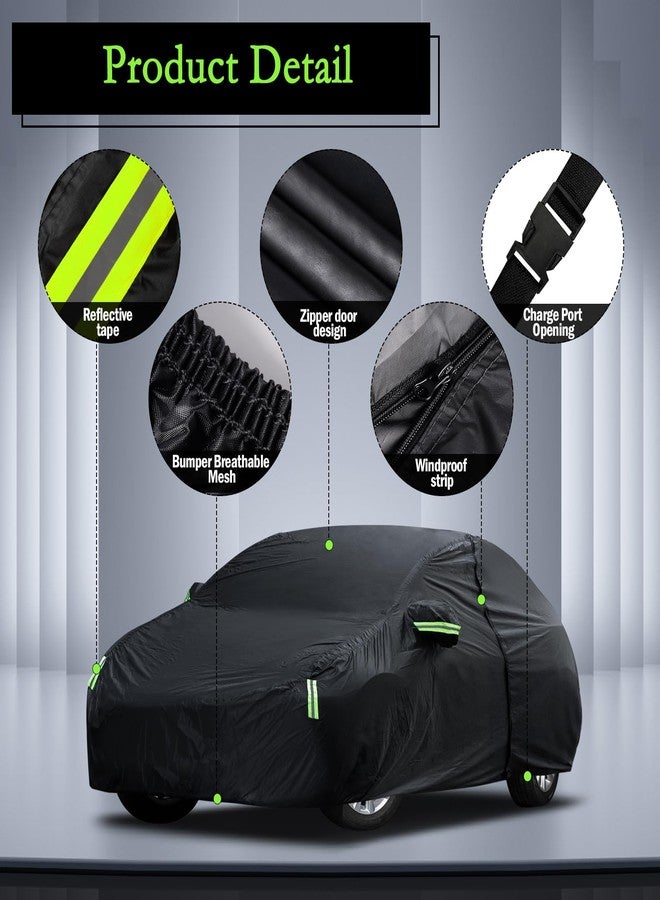 Migaven Car Cover Custom Fit for Toyota Corolla 2000-2023, Honda Civic 1991-2023, Waterproof All Weather Full Exterior Cover Rain Sun Hail Protector Car Cover with Door Zipper - Image 2