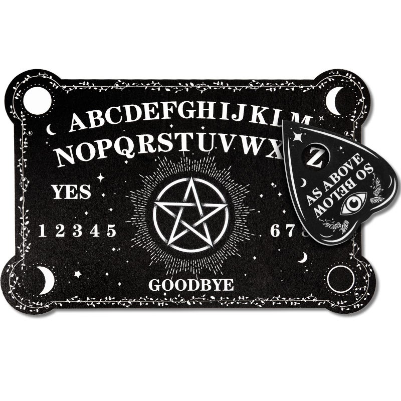 Sumind Pendulum Dowsing Divination Board Set Black Wooden Talking Board with Planchette Accessories for Birthday Party and Family Gatherings Games SuppliesPentagram Style - Image 3