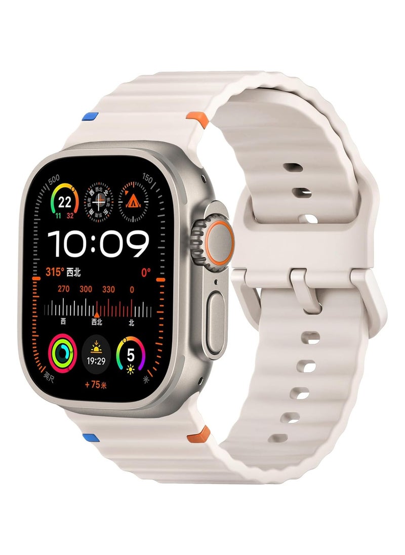 TEMPO Durable Sport Band Compatible with Apple Watch Ultra 2/1 Ultra 49mm 46mm 45mm 44mm 42mm for Men Women, Soft Silicone,Waterproof Strap for iWatch Series 10 9 8 7 6 5 4 3 2 1 SE  - Image 1