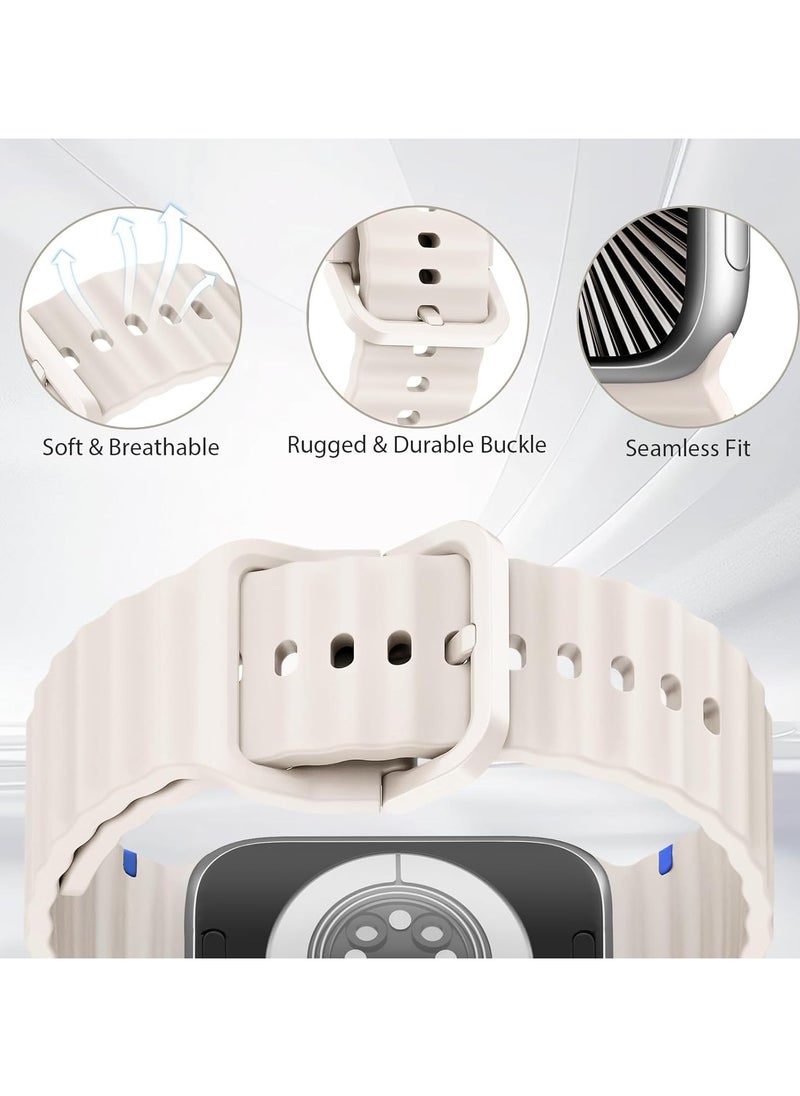 TEMPO Durable Sport Band Compatible with Apple Watch Ultra 2/1 Ultra 49mm 46mm 45mm 44mm 42mm for Men Women, Soft Silicone,Waterproof Strap for iWatch Series 10 9 8 7 6 5 4 3 2 1 SE  - Image 3
