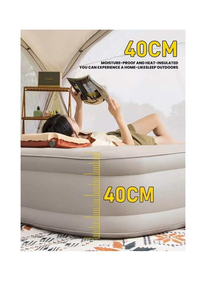 Sky Shine Double Size Inflatable Air Bed 198x150x40cm – Waterproof, Leak-Proof, Tear Resistant, Portable Air Mattress for Home, Camping, and Guests - Image 3