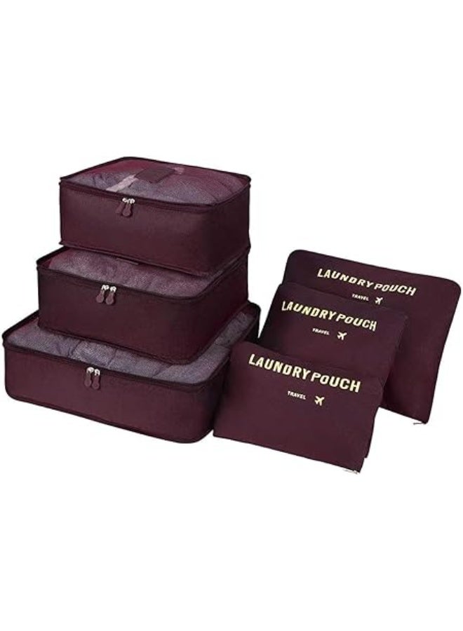طقم حقائب لتخزين الملابس مناسبة للسفر والاستخدام خارج المنزل مكون من 6 قطع متعدد الالوان - Image 4