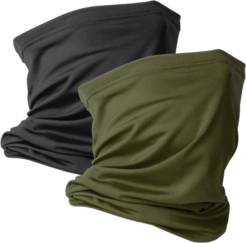 VULKIT 2 Pack Neck Gaiter Face Mask Scarf Reusable Bandanas Tube UV Protection Balaclava Outdoor Sport for Men and Women - Image 1