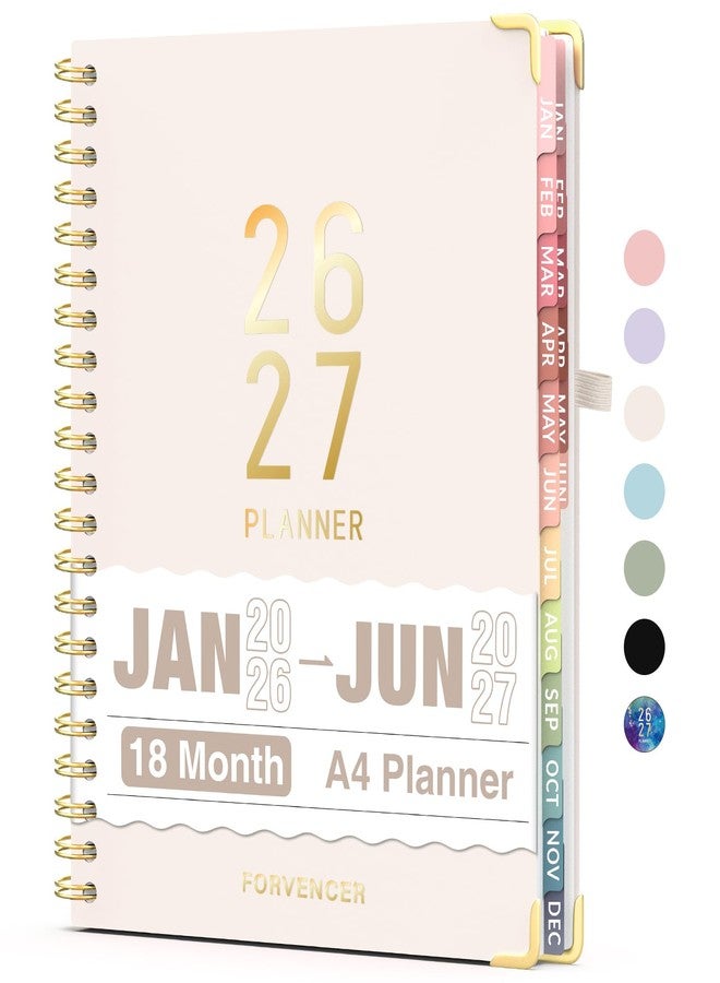 Forvencer Planner 2026-2027, 18 Month Weekly and Monthly Calendar Planner, Jan 2026 -June 2027, 8.5" x 11", Daily Agenda Book with Tabs, College Organizer Notebook, School Supplies for Student Teacher - Image 1