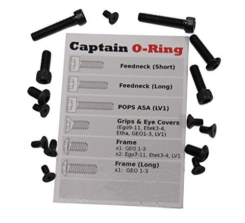 Captain O-Ring Ego 9-11, Etek 3-5, Etha, LV1/LVR, CS1/CSR, GEO 1-3.5, GTEK, GTEK 160R Blackout Screw kit - Image 2