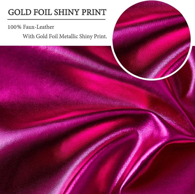 EUCIOR وسادة رمي EUCIOR وردية نيون، أغطية وسائد زخرفية، أغطية وسائد نيون 22x22، أغطية وسائد زخرفية حديثة لامعة معدنية، وسائد ذهبية للأريكة (وردي نيون) - Image 4