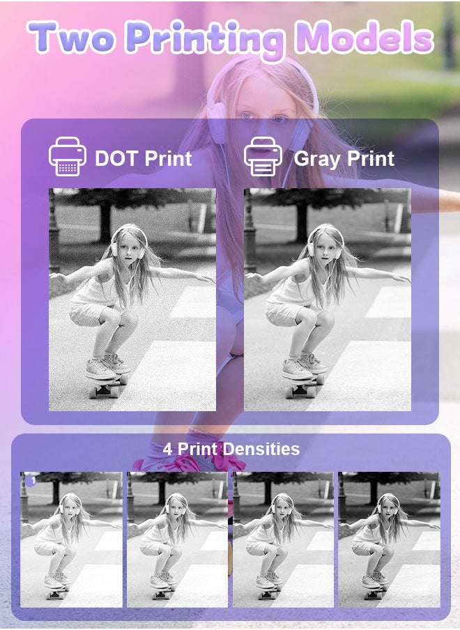 Kids Camera Instant Print,Toddler Portable Travel Film Camera Toy,Printing 720P HD Selfie Digital Photography Camera and Video Recorder with 3 Roll No-Ink Print Paper,Built-in 1300mAh Battery,2.4"IPS LCD Screen,32G SD Card,Mini Children's DIY Camera,Birthday Festival Gifts for Boys/Girls Age 3-12 Years Old