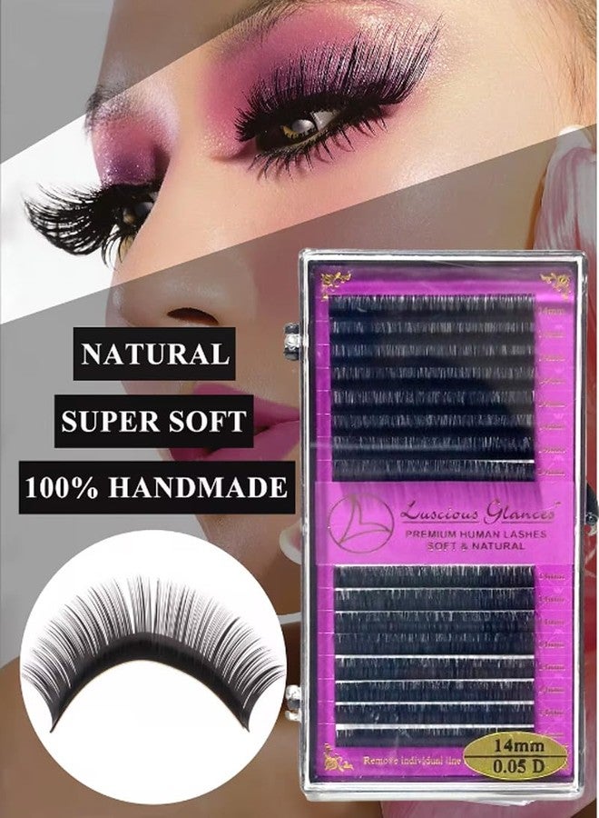 Luscious Glances Soft And Natural Eyelash Extensions Individual Lashes 0.5 Thickness Curl-D (16 MM) - Image 2