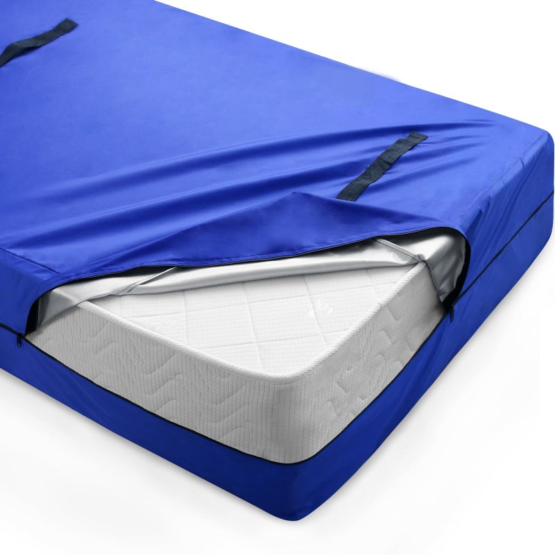 Magik & Kover Twin Mattress Bag for Moving and Storage Waterproof Protective Mattress Cover with Double Zippers Adjustable Straps  Handles Reusable Mattress Bag 