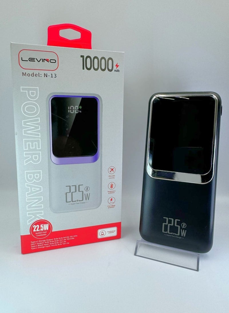 High-Capacity 10000mAh LEVINO N-13 Power Bank – 22.5W Super Fast Charging