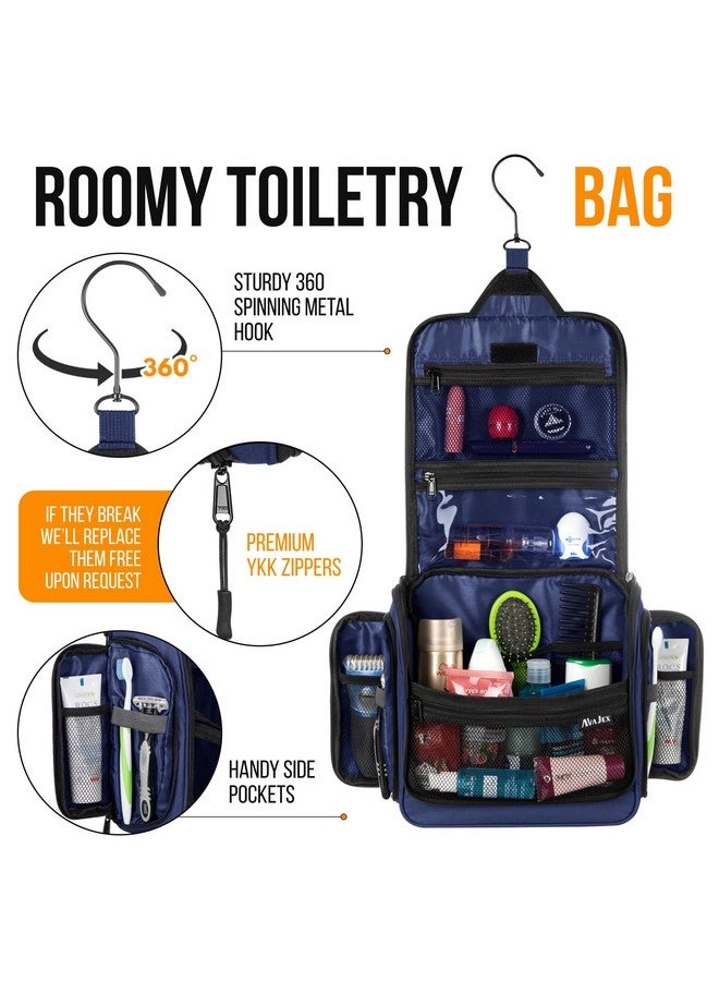 AvaJex Travel Toiletry Bag for Men and Women - Large Hanging Toiletry Organizer - Waterproof Hygiene Bag with Metal XXL Swivel Hook, with YKK Zippers and 19 Compartments for Toiletries, Makeup, Cosmetics - Image 4