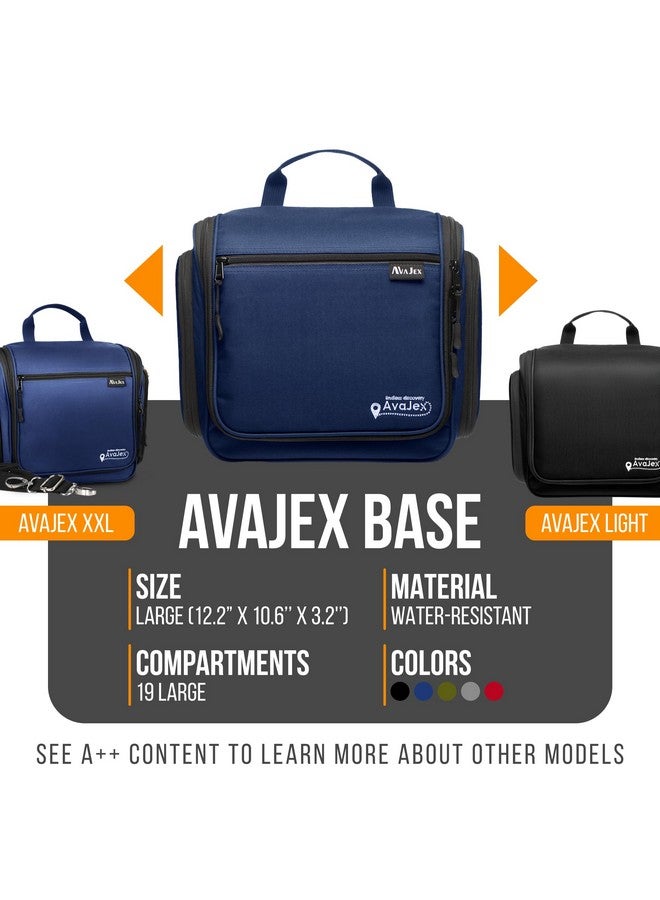 AvaJex Travel Toiletry Bag for Men and Women - Large Hanging Toiletry Organizer - Waterproof Hygiene Bag with Metal XXL Swivel Hook, with YKK Zippers and 19 Compartments for Toiletries, Makeup, Cosmetics - Image 1