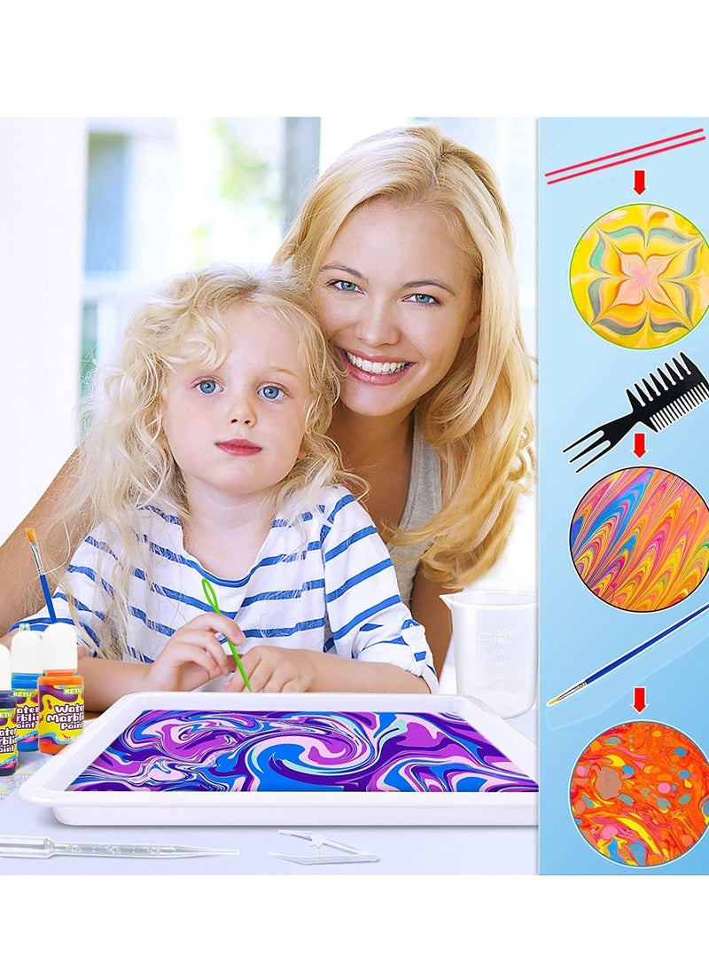 Yoawllty Marbling Paint Art and Crafts Kits for Kids, Girls and Boys Toys, Creative Art Set with 8 Colors(10ml Each), Water Marble Kit Art Painting Set for Ages 6+  - Image 5