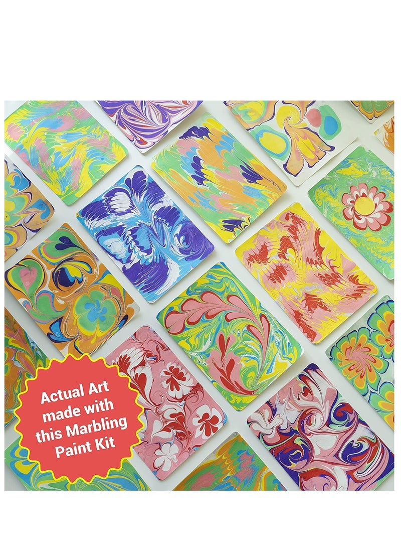 Yoawllty Marbling Paint Art and Crafts Kits for Kids, Girls and Boys Toys, Creative Art Set with 8 Colors(10ml Each), Water Marble Kit Art Painting Set for Ages 6+  - Image 4