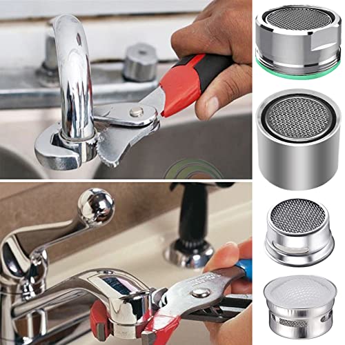 BOETOADG 4pcs Faucet Aerators, 2pcs Aerator Filter Replacement Parts, with Brass Housing, 2pcs 15/16 Inch Male and 2pcs 55/64 Inch Female Bathroom Aerator Faucet Filters with Gaskets,for kitchen bathroom - Image 5