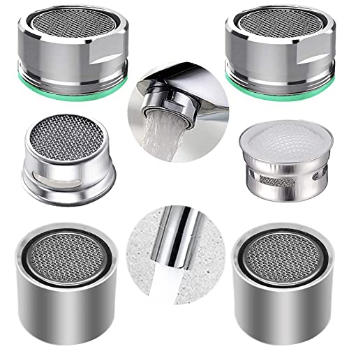 BOETOADG 4pcs Faucet Aerators, 2pcs Aerator Filter Replacement Parts, with Brass Housing, 2pcs 15/16 Inch Male and 2pcs 55/64 Inch Female Bathroom Aerator Faucet Filters with Gaskets,for kitchen bathroom - Image 1