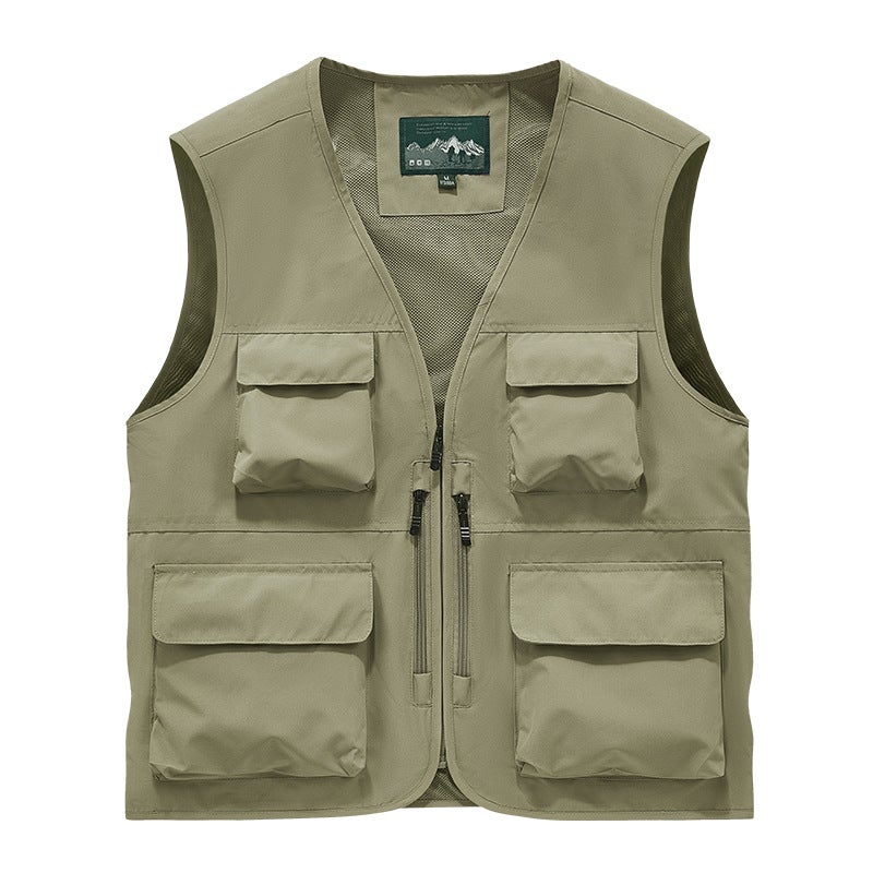 New Plus Size Youth Multi-Pocket Workwear Vest Men'S Vest Casual Tooling Fishing Mountaineering Loose Vest Men - Image 3