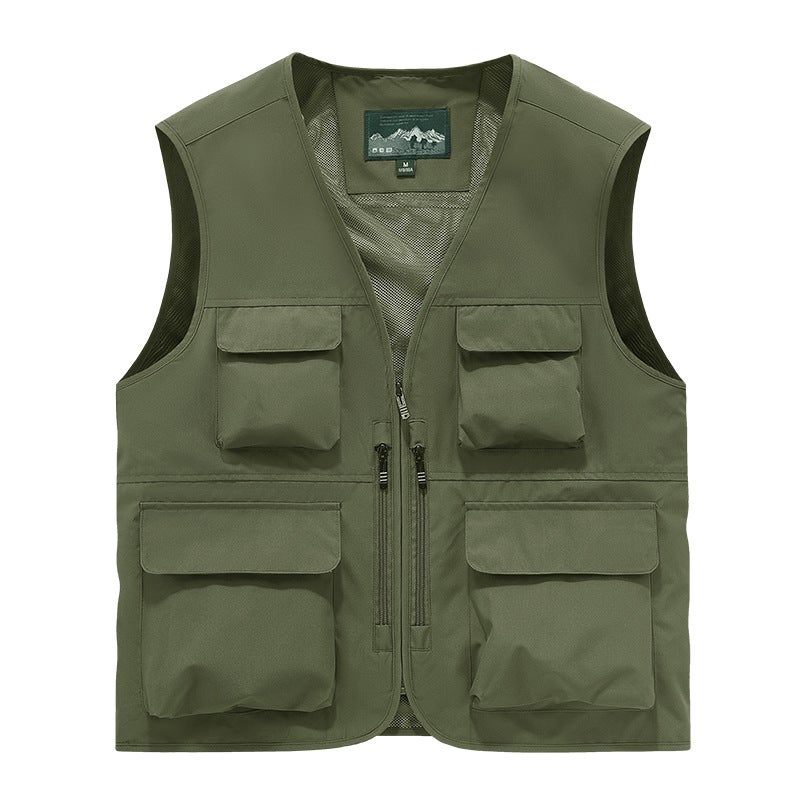 New Plus Size Youth Multi-Pocket Workwear Vest Men'S Vest Casual Tooling Fishing Mountaineering Loose Vest Men - Image 4