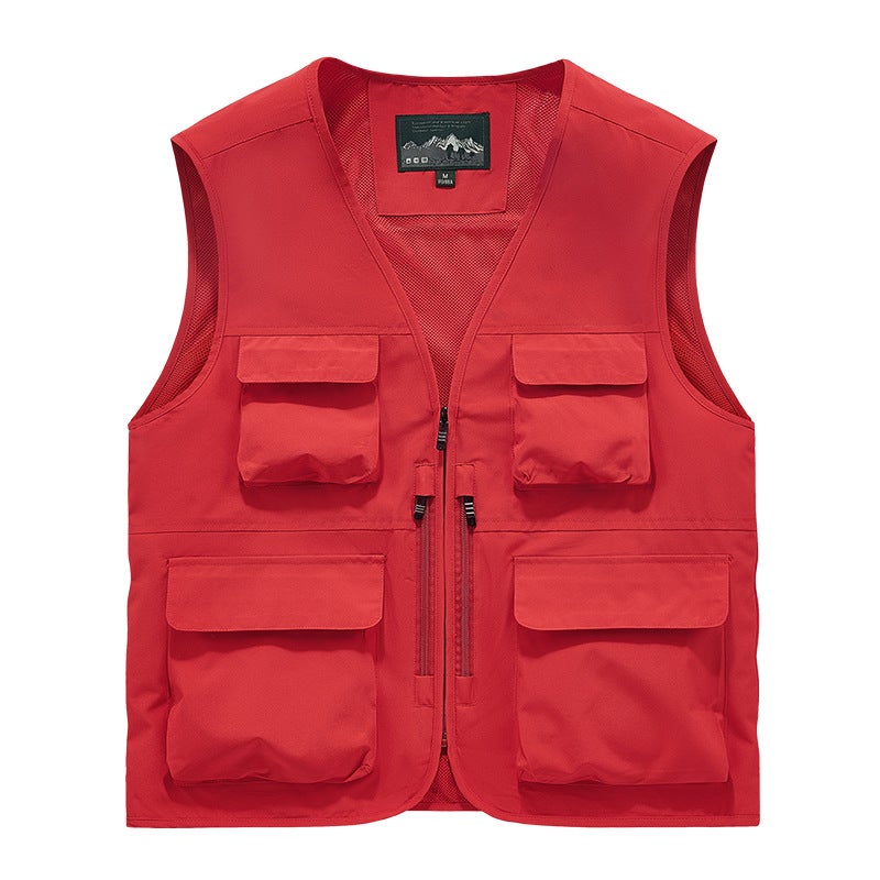New Plus Size Youth Multi-Pocket Workwear Vest Men'S Vest Casual Tooling Fishing Mountaineering Loose Vest Men - Image 2