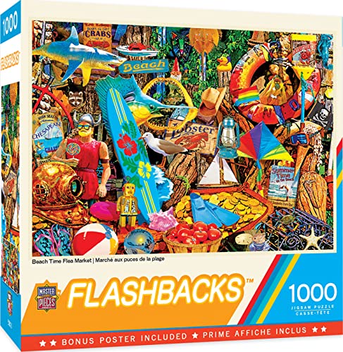 MasterPieces - 1000 Piece Jigsaw Puzzle, Beach Time Flea Market, Fun for Adults, Family, Kids, Non-Glare Finish, 19.25" x 26.75" - Image 1