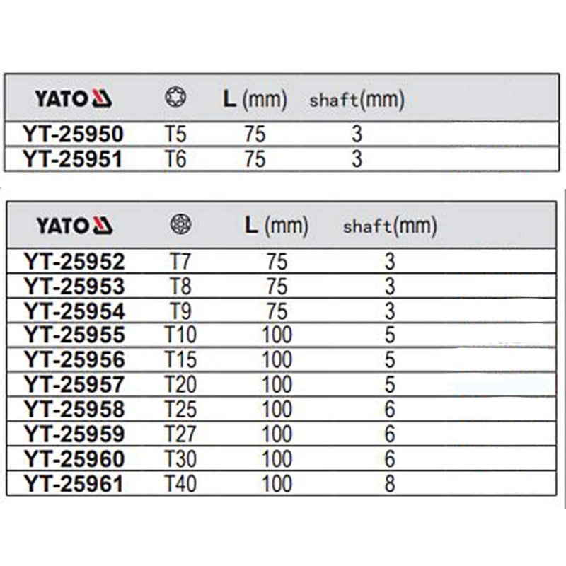 Yato YT-25951 Torx Screwdriver Size: T6X75mm|Torx Screwdriver|Screw driver for Home|Screw Driver|Screwdriver Machine|Industrial Tools & machines|Furniture Tools|Hand Tools|Tools - Image 2